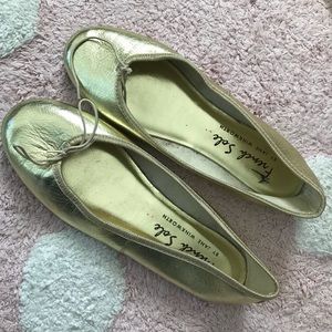 French Sole Gold Metallic Flats